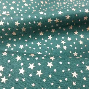 Tela Navidad Verde Estrellas